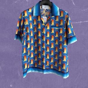 Multicoloured Button Down Short Sleeve Shirt Casablanca